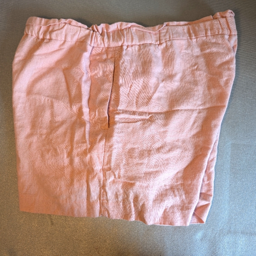 Banana Republic Pink Linen High-Waisted Shorts Size Medium M - Picture 2 of 4